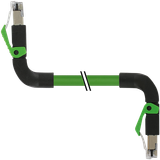 RJ45 90° up/RJ45 90° down PUR 1x4xAWG22 shielded gn+dragch 0.3m