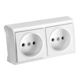Vera White Two Gang Earthed Socket