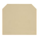 End plate (terminals), 82 mm x 3 mm, dark beige, yellow