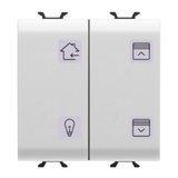 PUSH-BUTTON PANEL WITH INTERCHANGEABLE SYMBOLS - KNX - 4 CHANNELS - 2 MODULES - WHITE - CHORUS