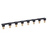 Strip 8-poles ZGZP80-8 BK  (black) - dedicated to interface relays in push-in technology: PI84