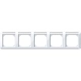 1M frame, 5f. m. label holder, horizontal installation, active white glossy