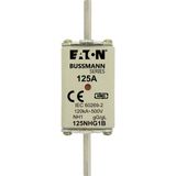 Fuse-link, low voltage, 125 A, AC 500 V, NH1, gL/gG, IEC, dual indicator