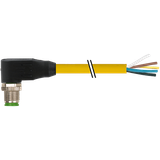 M12 male 90° A-cod. with cable TPE 4x18AWG ye UL/CSA. ITC/PLTC 0.6m