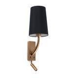 REM OLD GOLD WALL LAMP WITH LED READER BLACK LAMPS