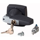 Rotary handle, 6mm, door installation, gray, cylinder lock