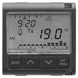 TIMED THERMOSTAT - DAILY/WEEKLY PROGRAMMING - 230V ac 50/60Hz - 2 MODULES - SYSTEM BLACK