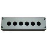 Surface mounting enclosure, 6 holes, black/light grey