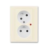 5593H-C02357 17 Double socket outlet with earthing pins, shuttered, with turned upper cavity, with surge protection