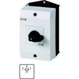 Reversing switches, T3, 32 A, surface mounting, 3 contact unit(s), Contacts: 5, 45 °, momentary, With 0 (Off) position, with spring-return from both d