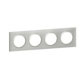 Dooxie square plate 4 positions aluminum effect finish