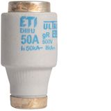 Fuse DIII E33 50A 500V, tripping characteristic Super fast, with indic