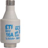 Fuse-link DII E27 16A 500V, tripping characteristic Super fast, with i