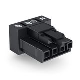 Socket for PCBs angled 4-pole black