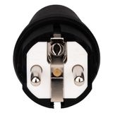 Schuko-Plug, impact resistant,16A, 250V, IP44, black, type F