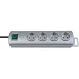 Primera-Line extension socket 4-way silver 1,5m H05VV-F 3G1,5