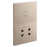 Galion - 2 gangs shaver socket outlet - 2 outputs 110 and 230 volts - Rose Gold