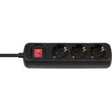3-fold socket outlet black with switch 1,4 m H05VV-F 3G1,5