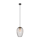 Grid pendant 1-pc 28 cm E27 matt black