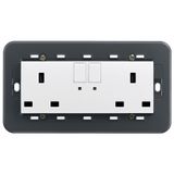 Two switch.2P+E 13A English outlet white