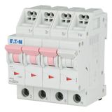 Miniature circuit breaker (MCB) with plug-in terminal, 2 A, 3p+N, characteristic: D