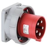 CEE appliance plug, straight, IP67, 63A, 5-pole, 400V, 6h, red