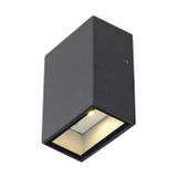 QUAD 1 wall lamp, 1x3W, 3000K, IP44, square, anthracite