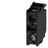 3SU1400-1AA10-1BA0 Contact module with 1 contact element, 1 NO, screw terminal, for front plate mounting, Minimum order quantity 5 or a multiple of this