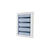 Complete flush-mounting/hollow wall slim distribution board with inspection window, white, 24 SU per row, 2 rows, 100 mm mounting depth