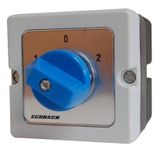 Changeover switch with 0 Position, 2-pole, 20A, enclosed