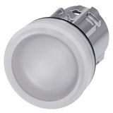 Indicator lights, 22 mm, round, metal, shiny, white, lens, smooth, with laser labeling,  3SU1051-6AA60-0AA0-Z Y15