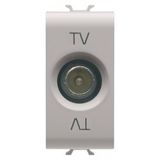 COAXIAL TV SOCKET-OUTLET, CLASS A SHIELDING - IEC MALE CONNECTOR 9,5mm - DIRECT WITH CURRENT PASSING - 1 MODULE - NATURAL SATIN BEIGE - CHORUSMART