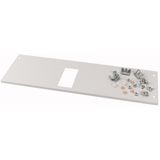 Front cover, +mounting kit, for NZM1, horizontal, 4p, HxW=150x600mm, grey