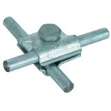 MV clamp St/tZn f. Rd 10mm with hexagon screw