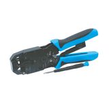 Crimping tool for RJ45, RJ12 and RJ11 plugs 2-step crimping pliers