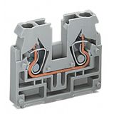 2-conductor end terminal block without push-buttons without snap-in mo