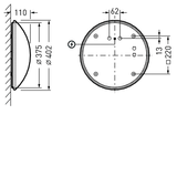 Wall and ceiling luminaire Mondia Diffuser White around ET 16W 2100lm Lambertian (L) IP40 IK03 3 SDCM 7964240