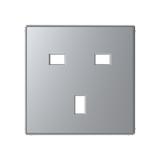 8537 PL Cover plate for British socket outlet - Silver Socket outlet Central cover plate Silver - Sky Niessen