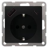 DELTA i-system soft black USB-SCHUKO socket .... 5UB1970-1SB01