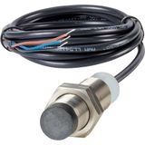 Proximity switch, E57P Performance Serie, 1 N/O, 3-wire, 10 – 48 V DC, M18 x 1 mm, Sn= 8 mm, Non-flush, NPN, Stainless steel, 2 m connection cable