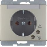 SCHUKO socket outlet w. overvoltage protection, Arsys, stainless steel
