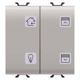 PUSH-BUTTON PANEL WITH INTERCHANGEABLE SYMBOLS - KNX - 4 CHANNELS - 2 MODULES - NATURAL BEIGE - CHORUS