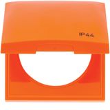 Frame with hinged cover and imprint "IP44", Integro Flow, orange gloss