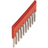 PLUG-IN BRIDGE, 10PTS FOR 6MM² TERMINAL BLOCKS, RED