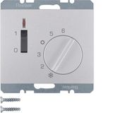 Thermostat, NC contact, centre plate, rocker switch, K.5, al., matt, l