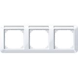 1-M frame, 3f. m. label holder, horizontal installation, active white glossy