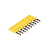 Cross bar for terminal blocks 2.5 mm² screw models, 10 poles, Yellow c