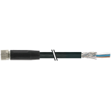 M8 fem. 0° A-cod. with cable shielded PVC 3x0.34 shielded bk UL/ 2.0m