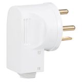 090116 20A male power plug - cable exit from below - 3 pins - white