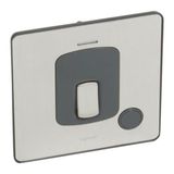 Synergy Sleek 20A Double Pole Control Switch with Cord Outlet and LED Power Indicator Brushed Stainless Steel